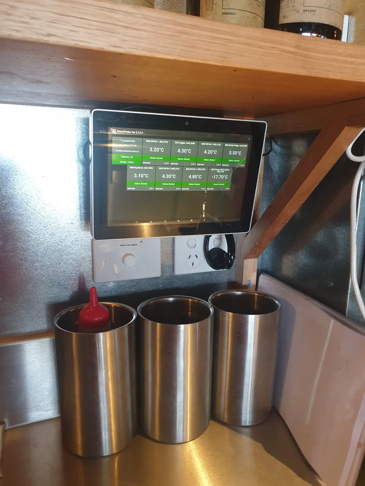 SmartProbe display tablet in a commercial kitchen