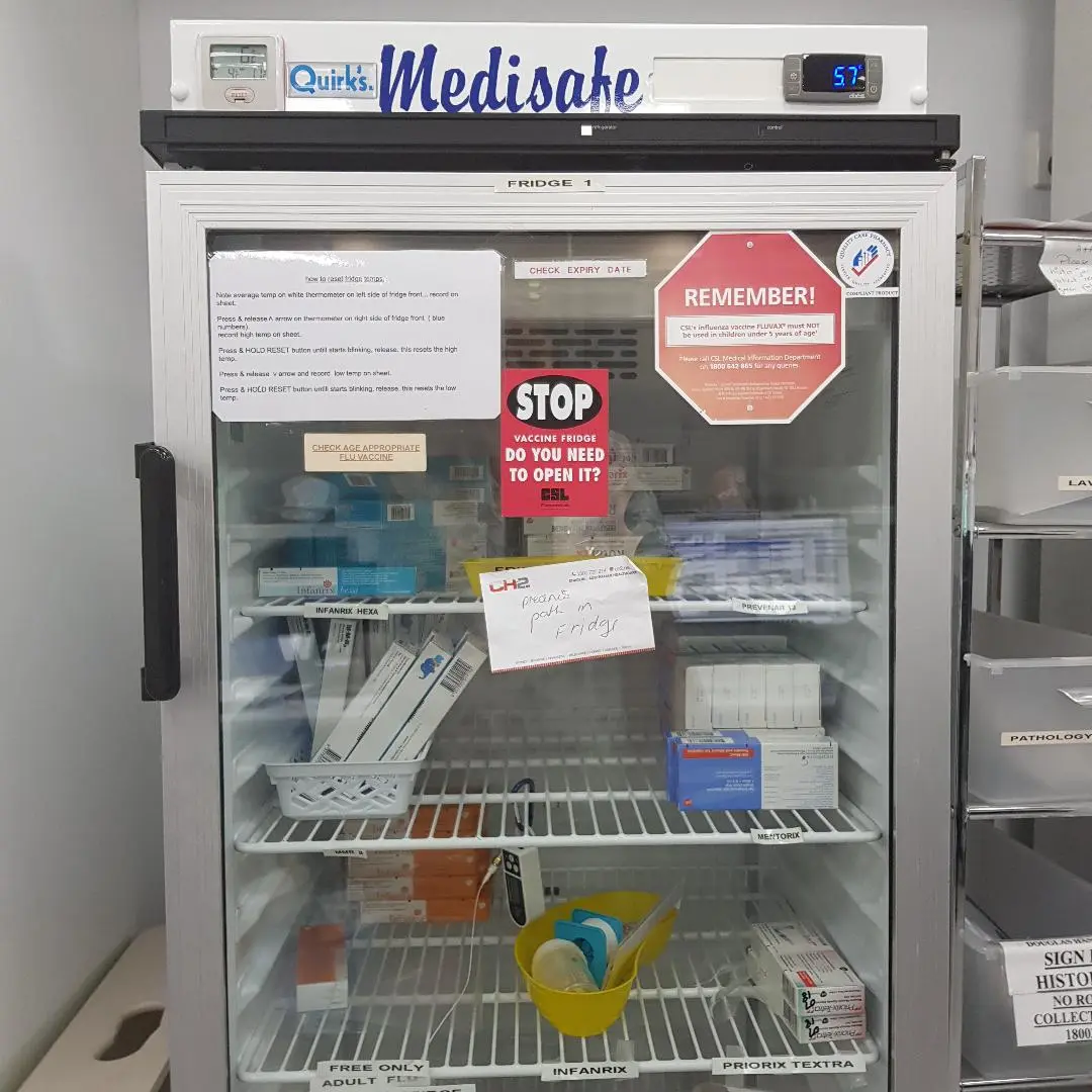 A monitored vaccine fridge